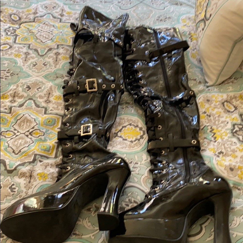 Thigh high platform boots